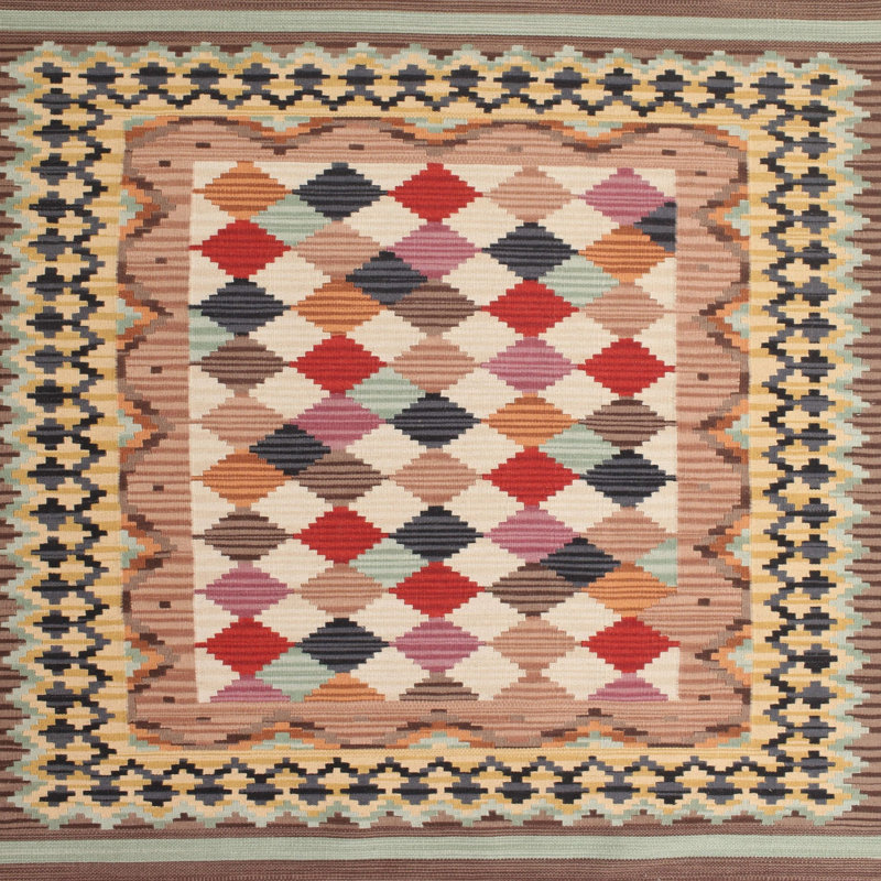Tapis brun contemporain Maxbass, Carré 8 pi
