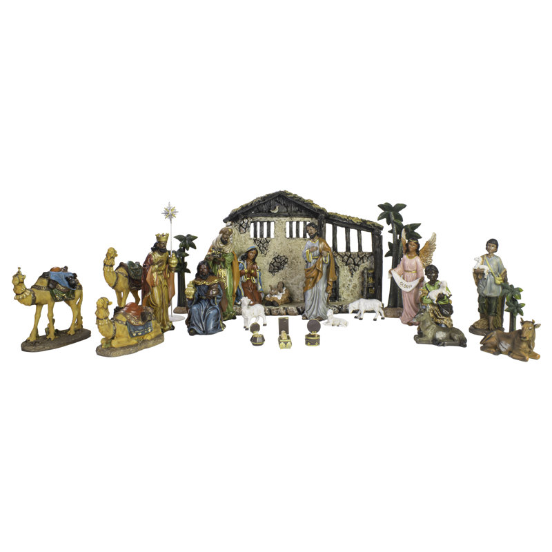 24 Piece 12" Black Life Life Nativity