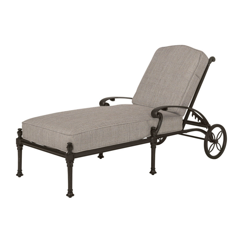 Florence Outdoor Chaise Lounge, Cast Ash Sunbrella® Plainweave, Desert Bronze