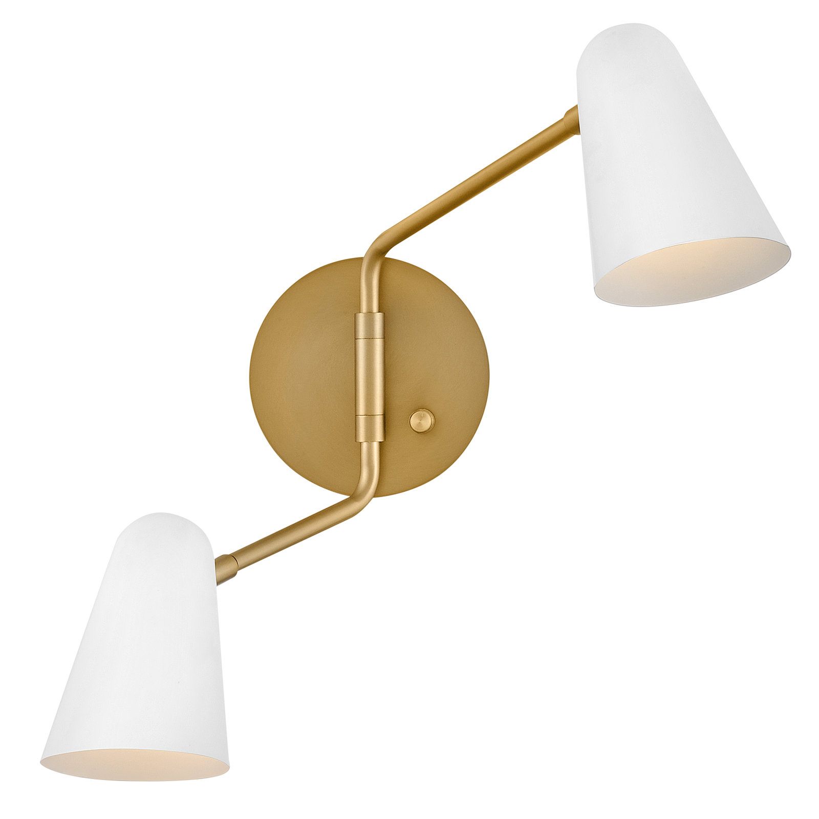 Macie 2 - Light Dimmable Swing Arm, White, Lacquered Brass with Matte White