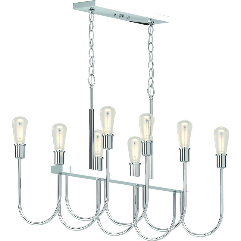 Lustre linéaire pour îlot de cuisine 8 lumières Concord