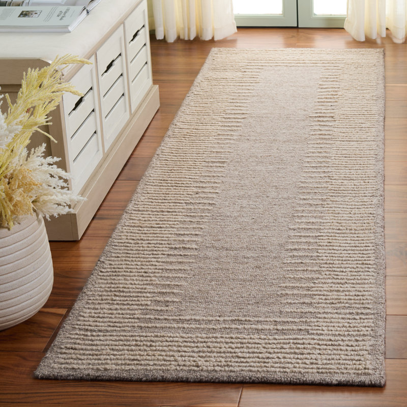 Abstract Hand Tufted Wool, Cotton Solid Color Indoor Rug, Runner 2'3" x 8'
