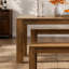 Ensemble de table de salle à manger 55 ", table de cuisine en bois pour 4 à 6 personnes avec 2 bancs-919667245