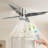 52" Contemporary Flush Mount Ceiling Fan with LED Light, 4 Reversible Wood Blades, DC Motor, Remote Control, Dimmable & Color Adjustable Lighting for Bedroom or Living Room-1964594460-1964594461