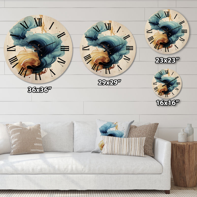 Horloge murale en bois massif Mcclarrie, Grand