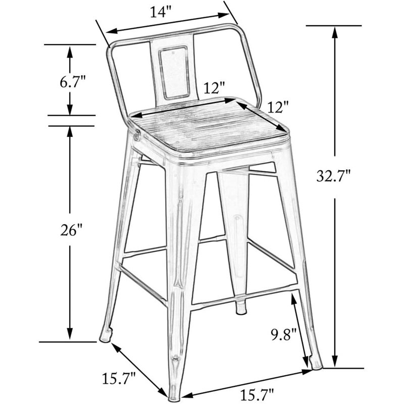 Divya Swivel Counter Stool with Metal Frame, Brown/Silver, Bar Stool (30” Seat Height)
