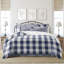 Ensemble d'édredon en coton indigo / ivoire 8 pièces Walker Buffalo-109897434