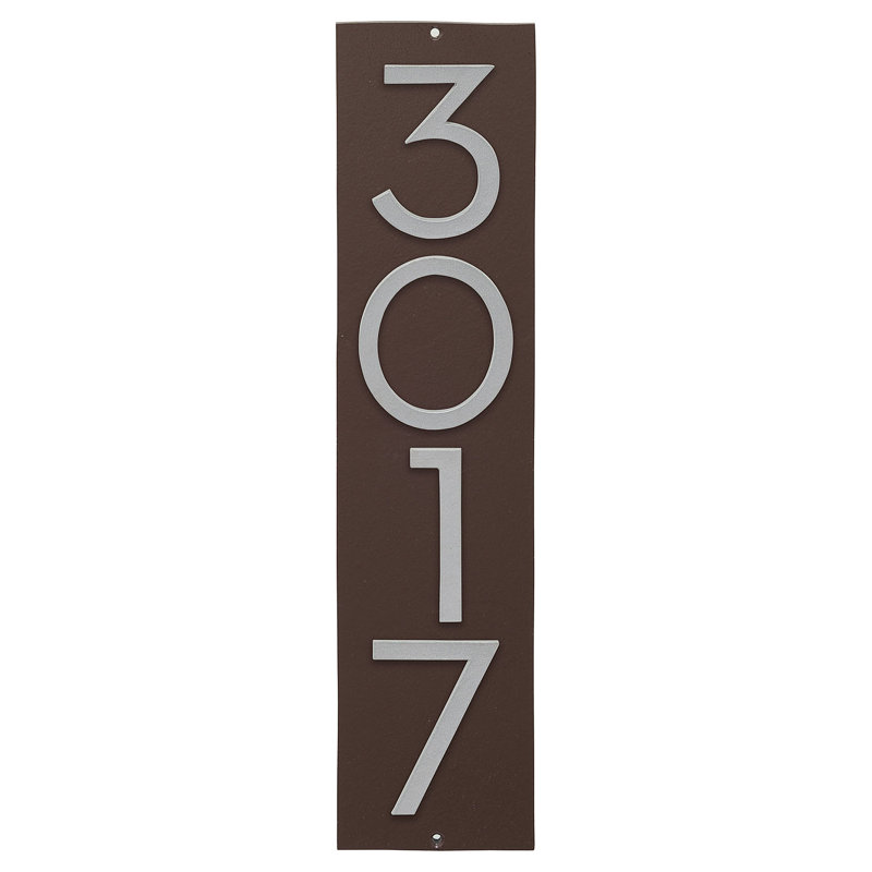 Plaque murale rectangulaire verticale flottante 6 po, Bronze romain / argent, Oui