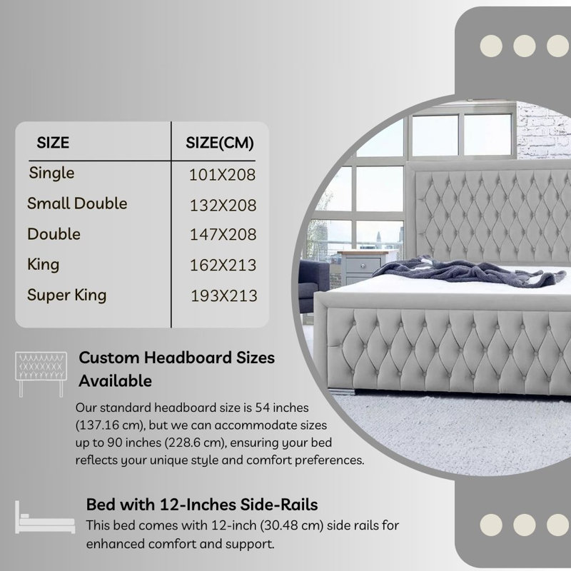 Chanoa Upholstered Ottoman Storage Bed, Double (4'6), Silver