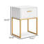 Table de chevet Alli, 1 tiroir, bois, pieds en métal, 26 po-107785402