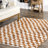 Dominique Abstract Checkered Fringe Area Rug-1578999578
