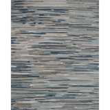Hand-Tufted Indoor Rug Abstract Stripe Blue/Ivory/Tan