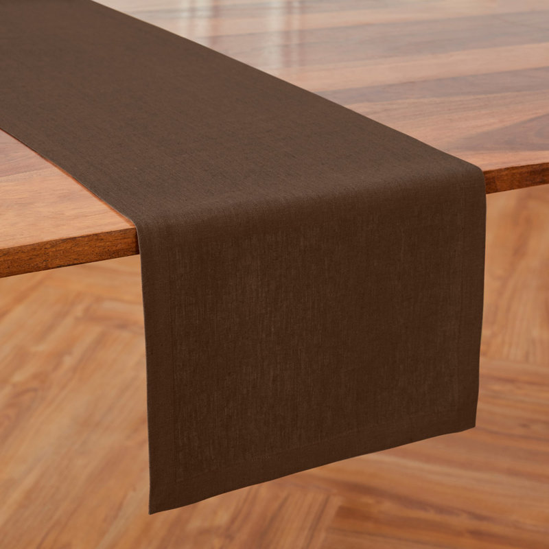 Diana - 100% Pure Linen Table Runner, 90" x 14", Dusty Chambray Blue