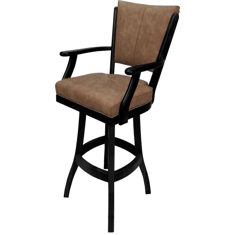 Vinyle brun pacane, Noir, Extra Tall (34" Seat Height)