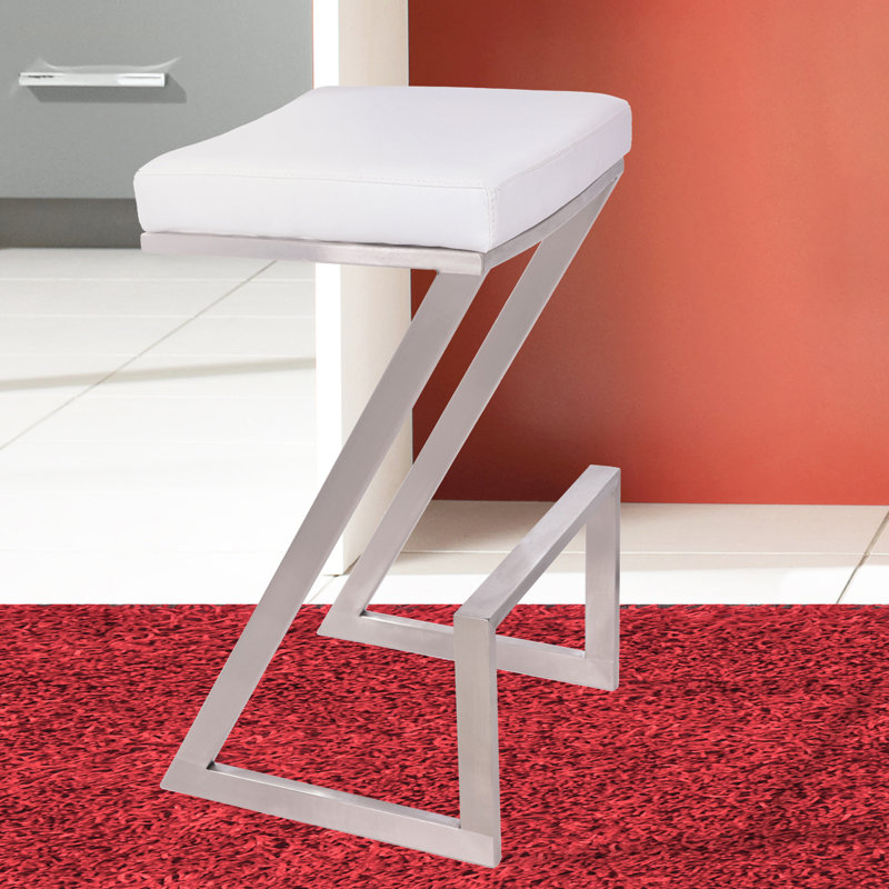 Tabouret Bova, Tabouret de bar (assise de 30 po de hauteur), Gris / noir