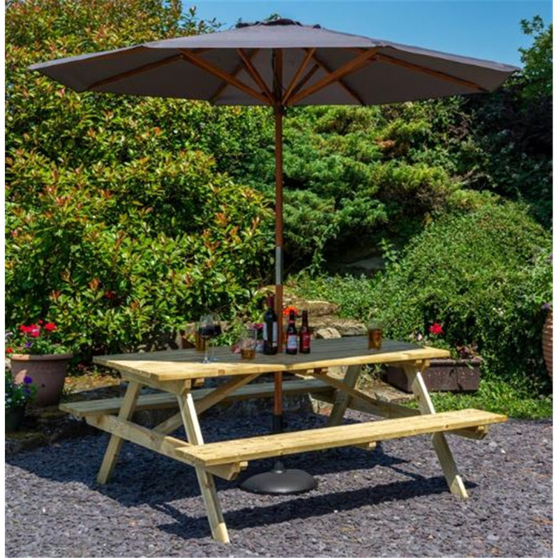 Bretha 4 - Person Patio Dining Set with Rectangular Table, Grey, 27.3 cm H x 180cm W x 180cm D