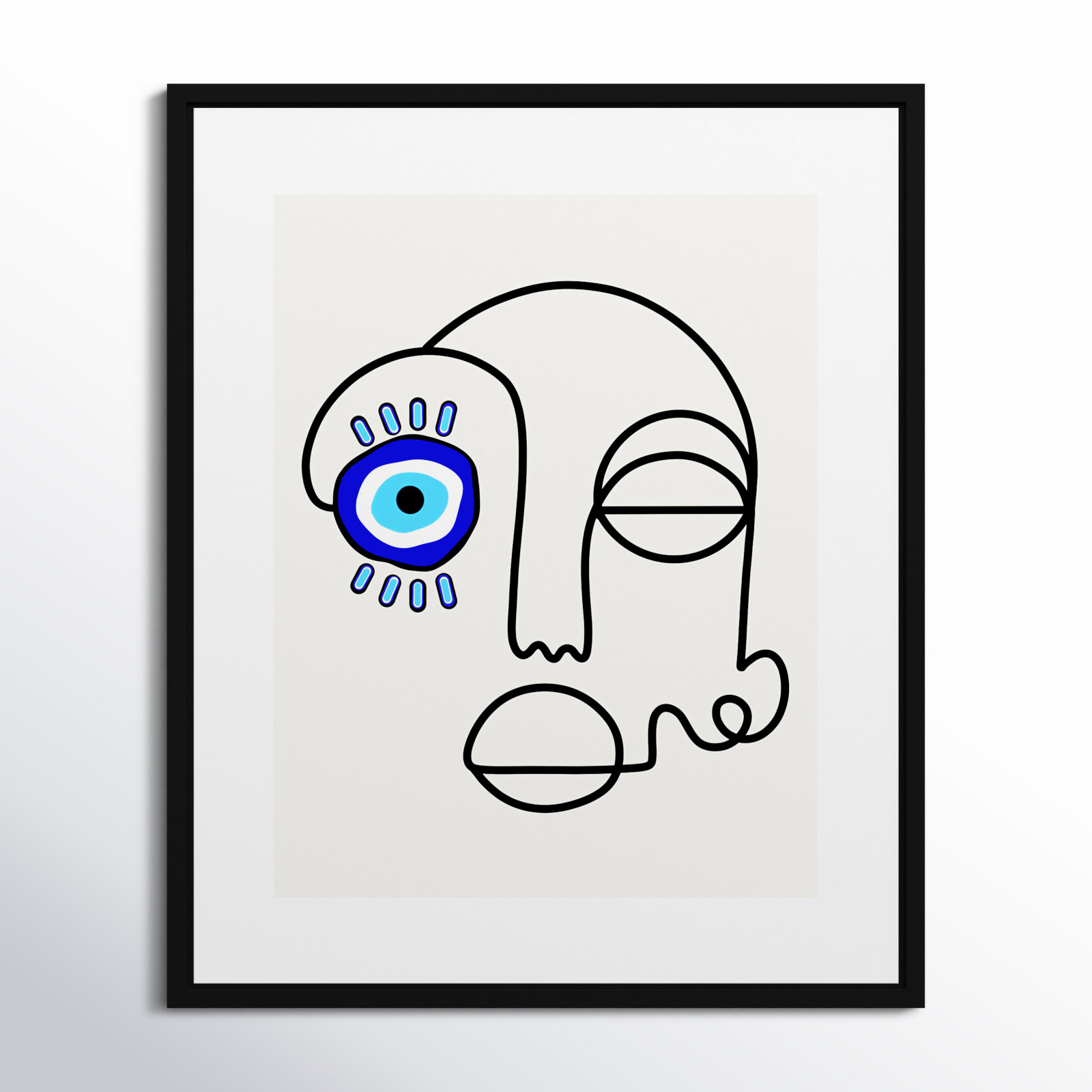 No Evil Allowed by Shatha Al Dafai, 33.38" H x 27.38" W x 0.875" D, Noir Black