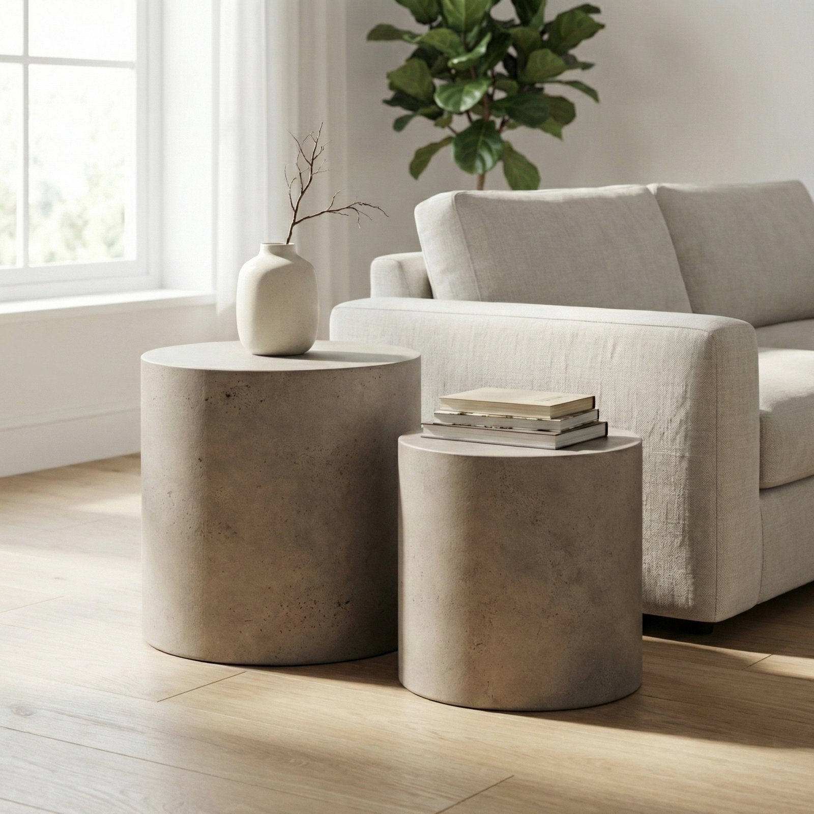 Kareen End Table, 19.75" H x 19.75" W x 19.75" D, Dark Gray