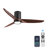52 In. Black 5 Abs Blades Flush Mount Standard Ceiling Fan With Full Spectrum Led Light And Remote