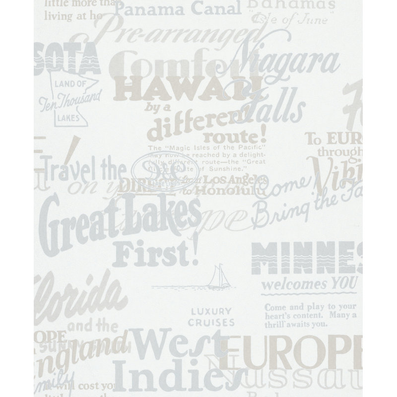 Farid 10.05m x 53cm 3D Embossed Wallpaper Roll, White/Grey
