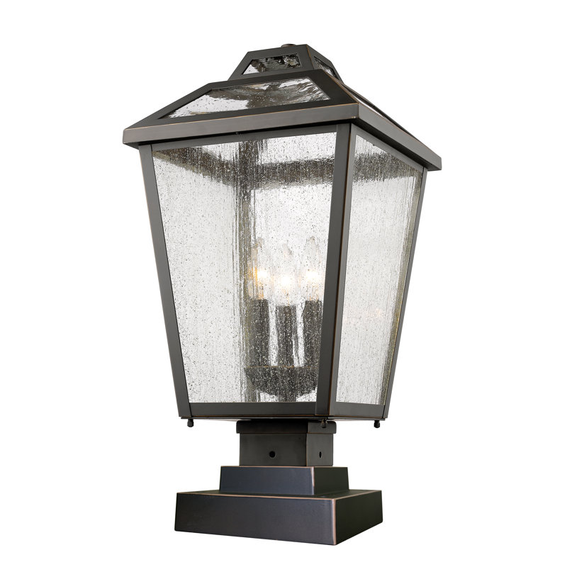 Luminaire suspendu à 3 lumières Saxon, Bronze huilé, H 21,5 po x l 11 po x P 11 po