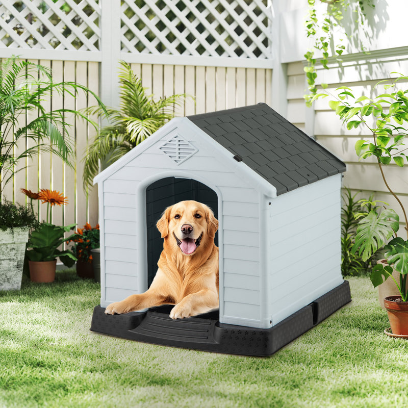 Abri imperméable intérieur / extérieur Dog House, H 32 po x l 31 po x P 34,5 po, Gris te bleu