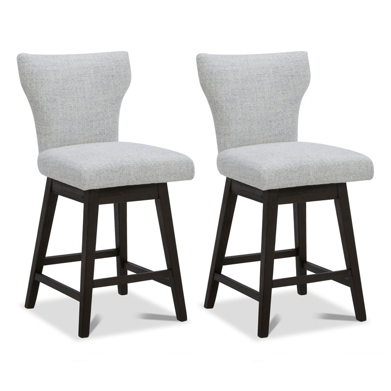 Tabouret de comptoir pivotant 26 po Alvino, Gris clair