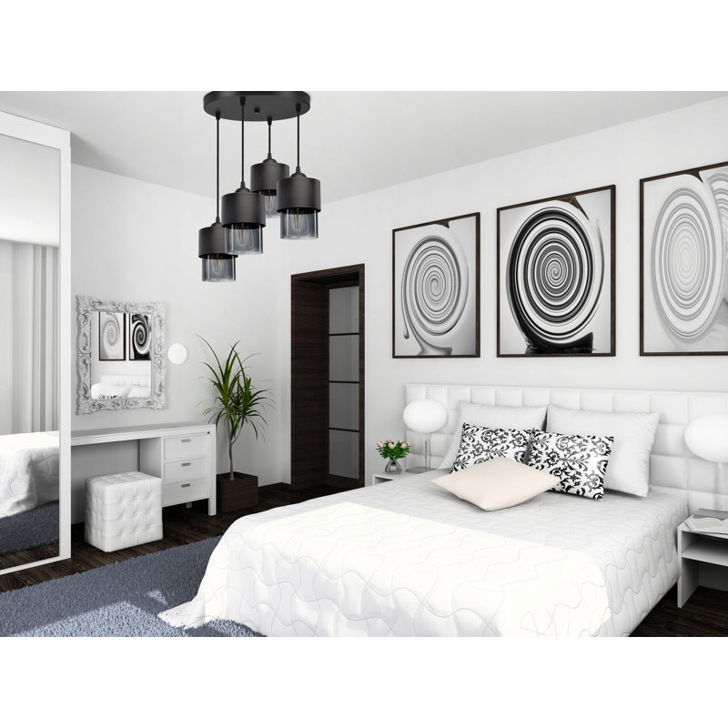 Cardinale 4 - Light Black Cluster Pendant, Graphite