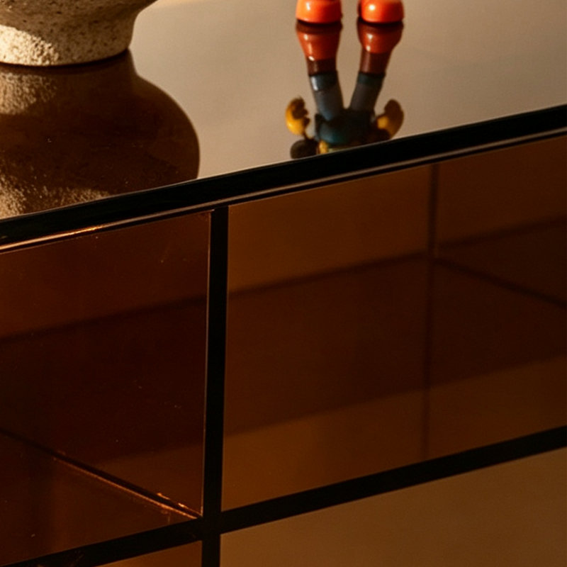 Sleek Acrylic Modern Console Table, 27.56" H x 31.5" W x 11.81" D