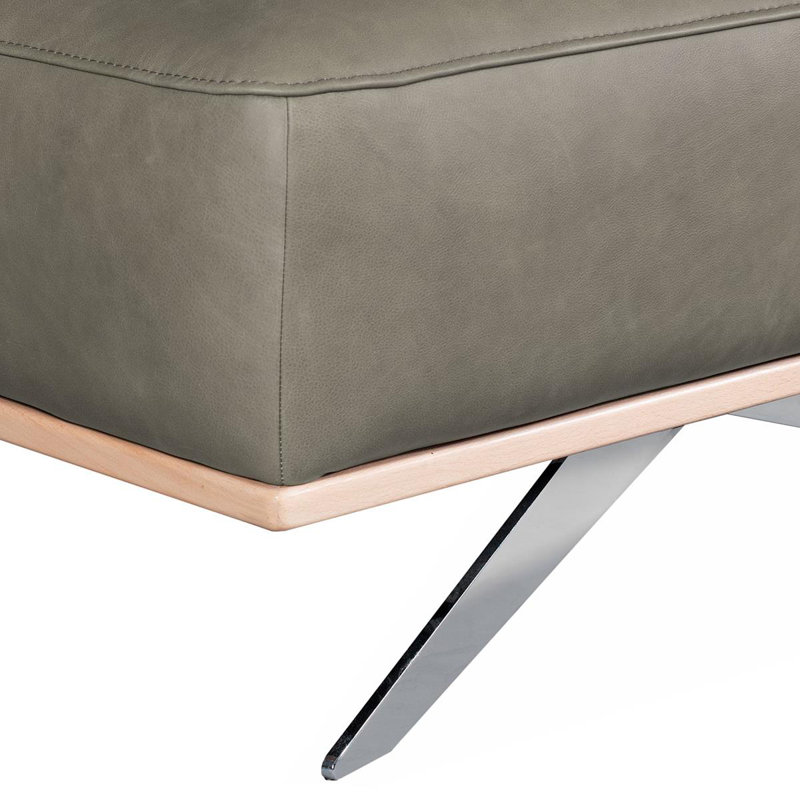 Edeltraut 80cm Wide Square Solid Colour Footstool Ottoman, Grey