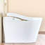Toilette intelligente blanche moderne avec bidet, chasse d'eau automatique, ouverture / fermeture, siège chauffant, séchage à l'eau chaude et à l'air, mousse, capteur de pied / télécommande, hauteur de confort, jet siphonique, capteur de bidet à angle réglable, - économie-128882751