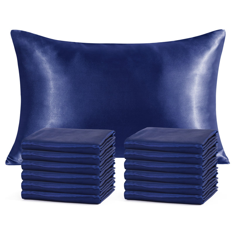 Taies d'oreiller en satin , Très grand, Bleu marine