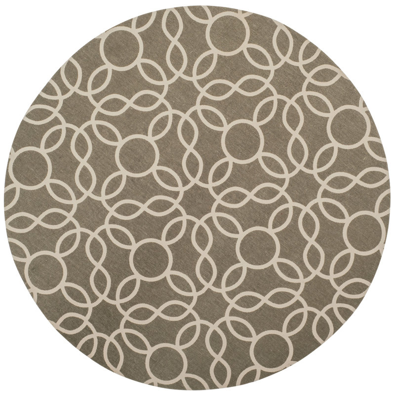 Cedar Brook Hand Loomed Jute Geometric Rug, Round 6'