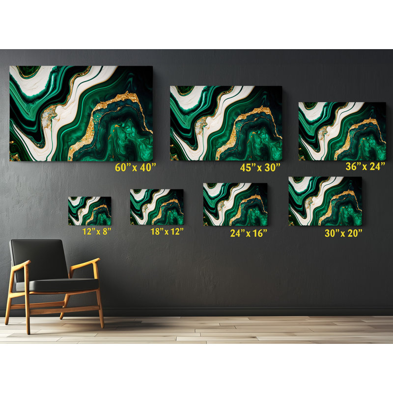 Marbre de luxe sur toile, H 16 po x l 24 po x P 1 po