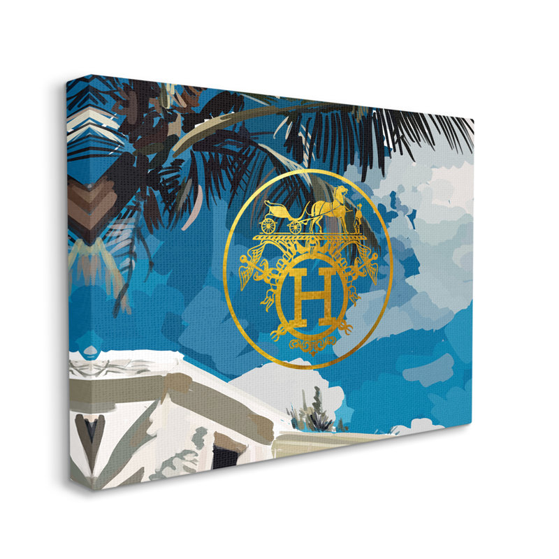 Glam Emblem Villa by Amelia Noyes Wrapped Canvas Print, 36" H x 48" W