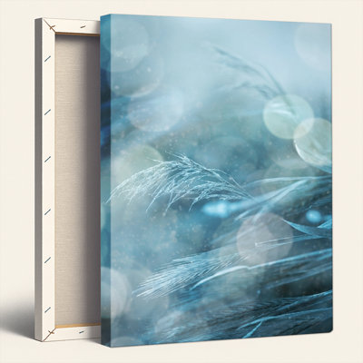 Feather Blue Canvas Wall Art Set Of 1