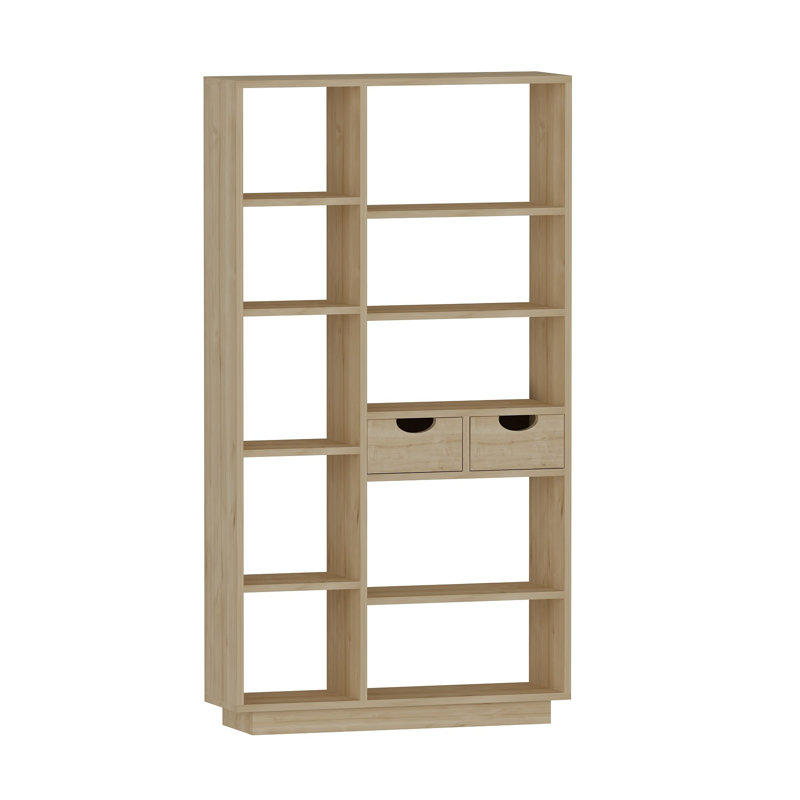 Bibliothèque géométrique moderne H 74,3 "x l 31,7" Modern, Chêne