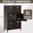Aleyah 29.5 Inch Wide Metal Steel Retro Cabinets Storage Locker with 6 Doors and Adjustable Feet