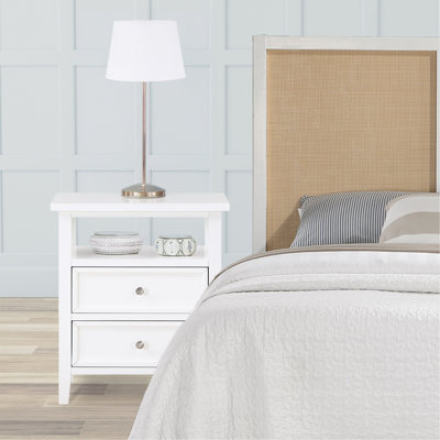 Table de chevet 2 tiroirs Weston White