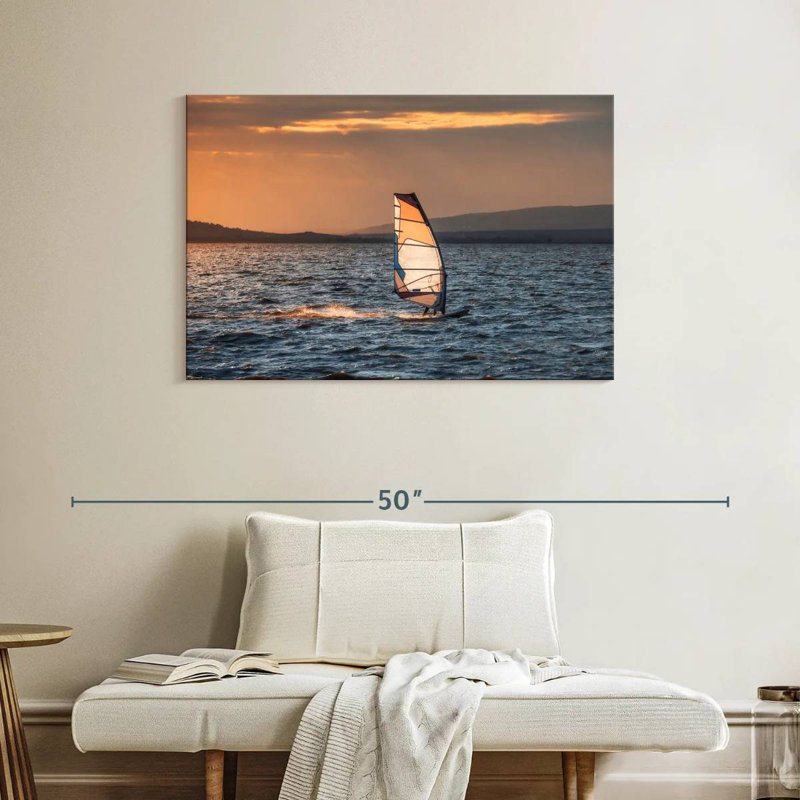 Sunset Windsurfing, 26" H x 39" W
