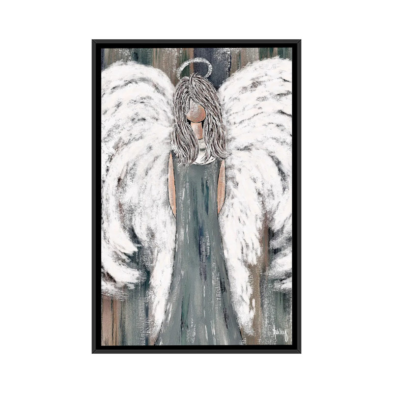 «Farmhouse Guardian Angel II», reproduction d'art sur toile encadrée, H 26 po x l 18 po, Noir