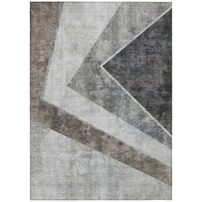 Charneshia Washable Geometric Indoor / Outdoor Rug