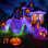 Décoration gonflable d'Halloween de 12 pi de long, grand dragon volant avec une gueule rouge ouverte, décor suspendu géant à l'extérieur avec 7 lumières à DEL pour la cour des fêtes