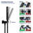 Male NPT Waterfall Shower Head With Handheld,Bathtub Shower Faucet With High Flow Wall Mount Tub Faucet,Single Handle Bathroom Tub Mixer Tap Hand Shower System With Curved Spout Commercial