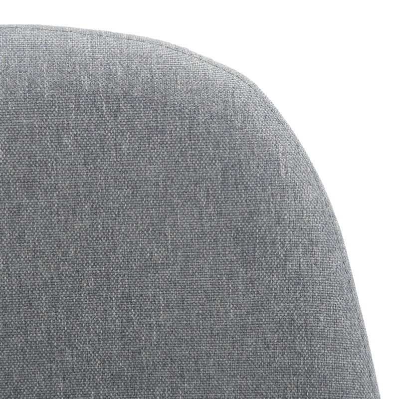 Heilig Upholstered Counter Stool with Steel Frame, Dark Gray/Black