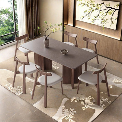 French retro style solid wood dining table set
