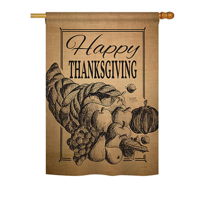 Therir Double Sided Polyester Thanksgiving Garden Flag