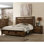 Grand lit de style industriel rustique en bois massif avec banc