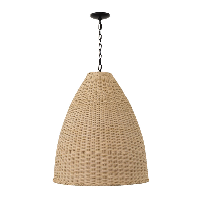 Grand luminaire suspendu en rotin 3 lumières