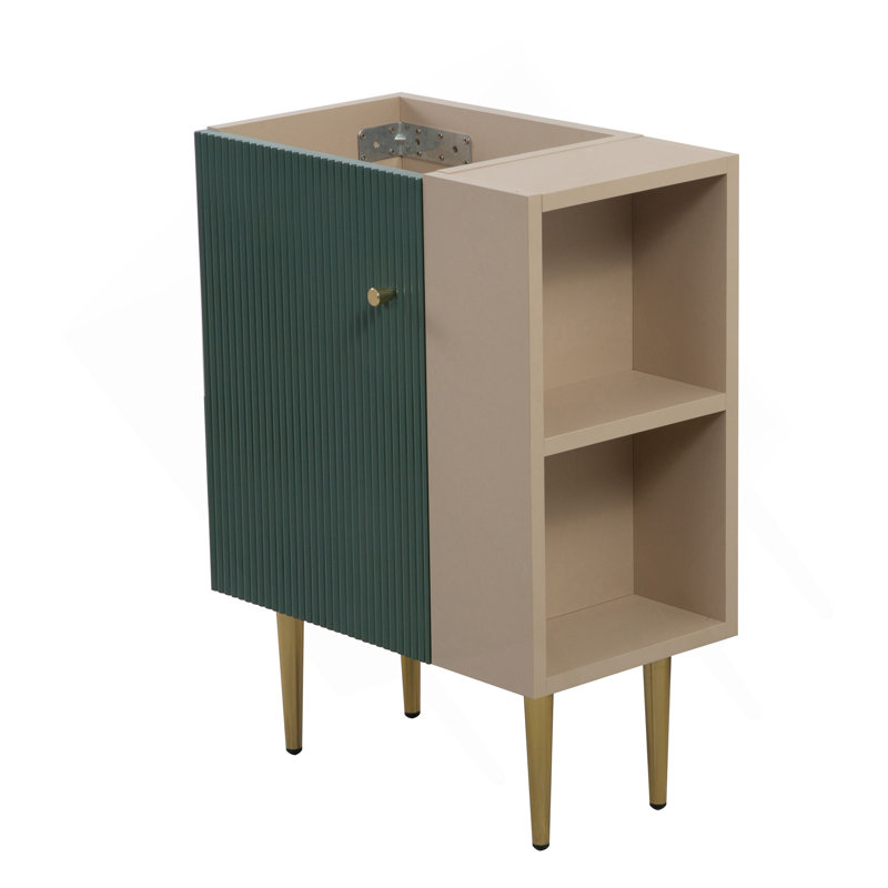 21.6" Vanity Base Only, Open Shelf On The Right, Green, Green